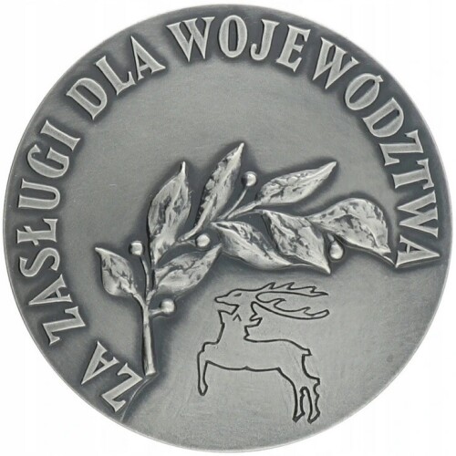 medal wojewody lubelskiego dla 5 LO w Lublinie z okazji 70 lecia Szkoły tył medalu