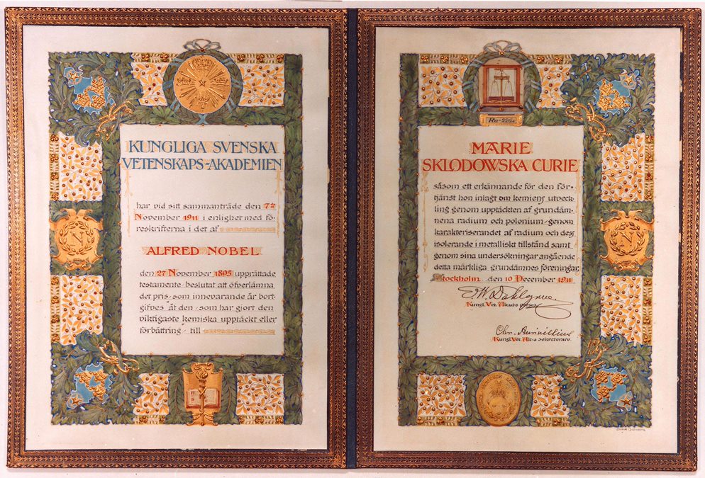 Dyplom Nagrody Nobla z 1911 roku